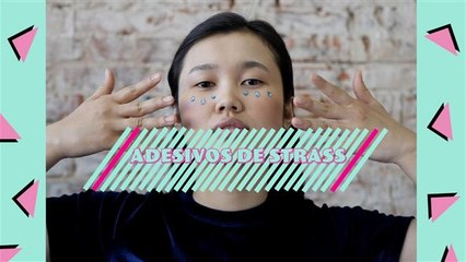 Tendências de maquiagem: adesivos de strass