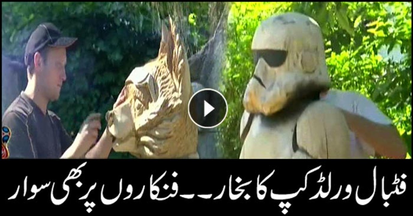 World Cup inspired statues made in Russian town