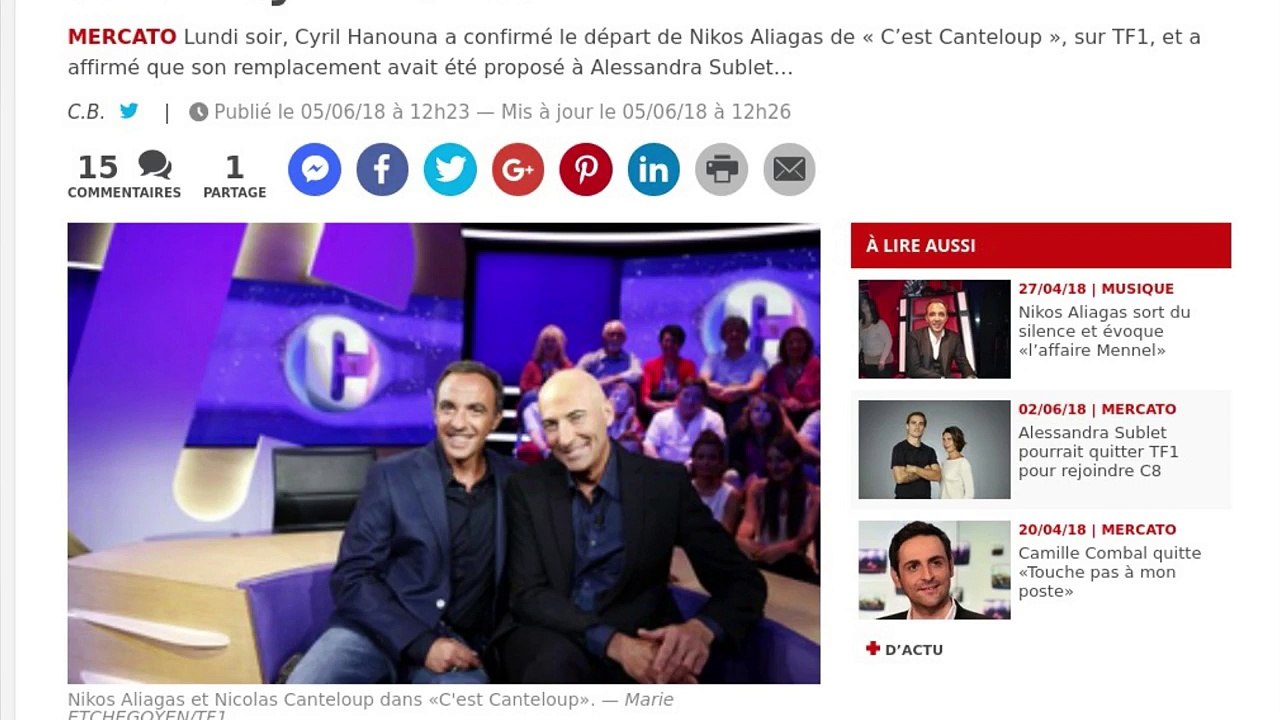 Alessandra Sublet succède à Nikos Aliagas dans "C'est Canteloup"