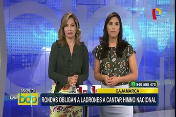 Cajamarca: rondas castigan y obligan a ladrones a cantar el Himno Nacional