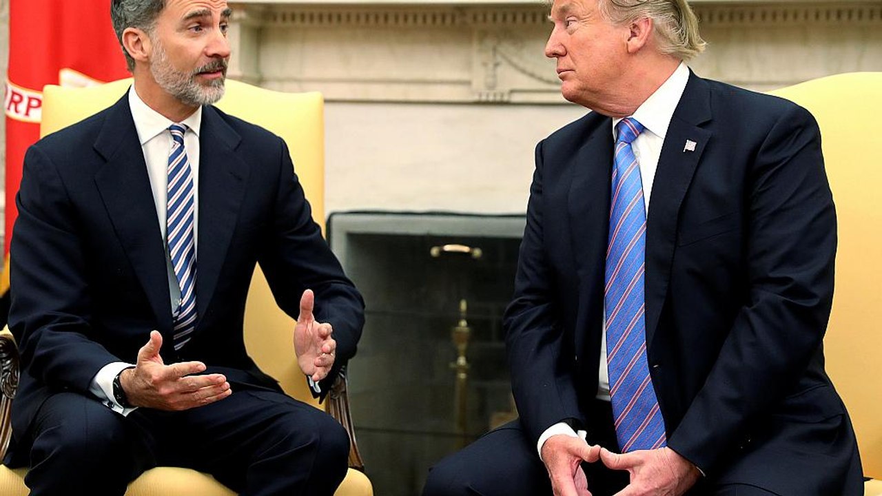 Reis de Espanha na Casa Branca com Trump