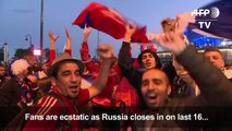 Russia fans celebrate after team's second World Cup 2018 win