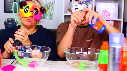 SLIME LES YEUX BANDÉS AVEC MA MAMAN -!!   Concours ! JustJonathan