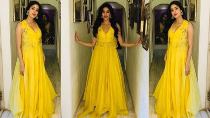 Jhanvi Kapoor का Ethnic Look, Dhadak के Promotion में पहना Yellow अनारकली । Boldsky