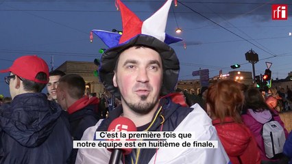 La joie des supporters Russe après la victoire contre l'Egypte