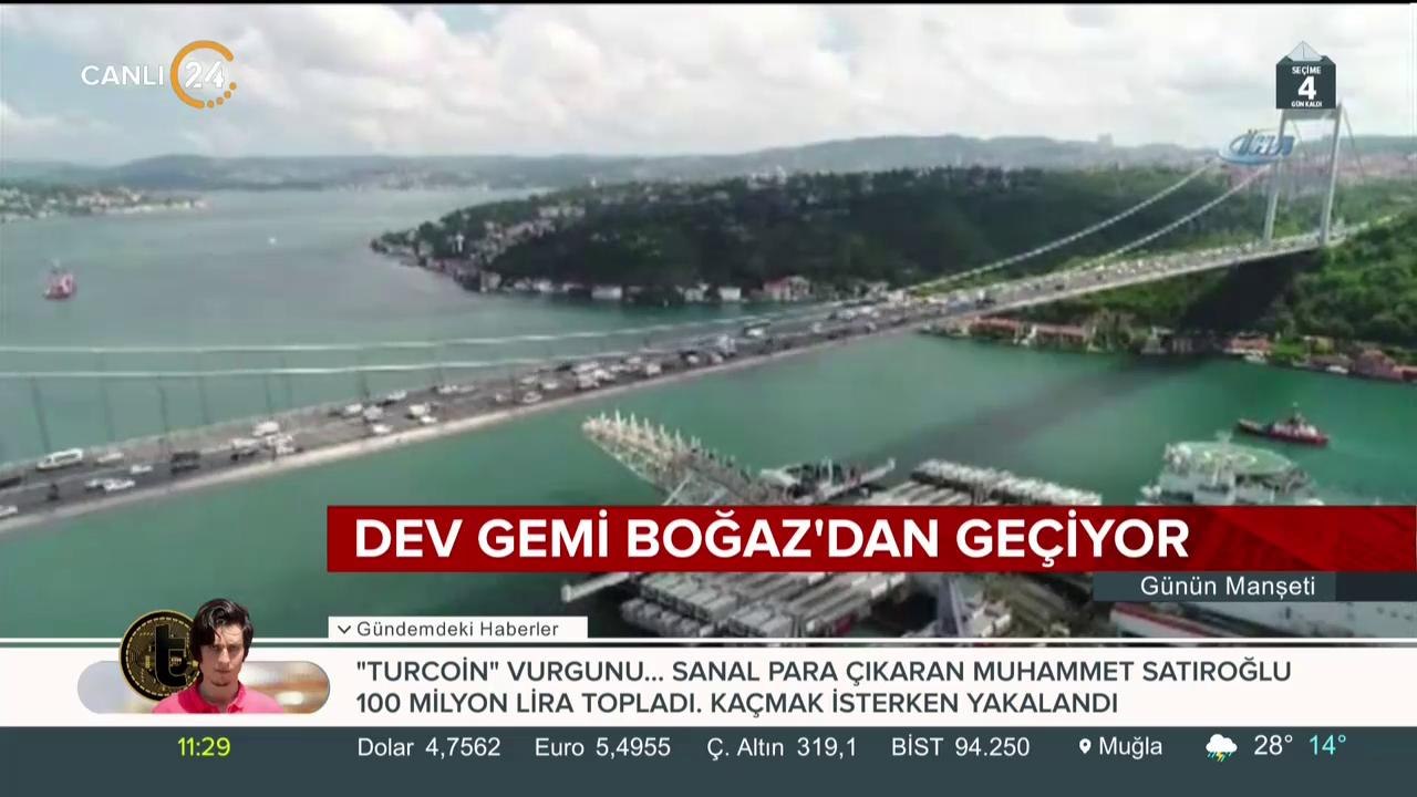 Dev gemi İstanbul Boğaz'ında