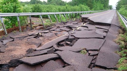 Road Destroyed After Fooding