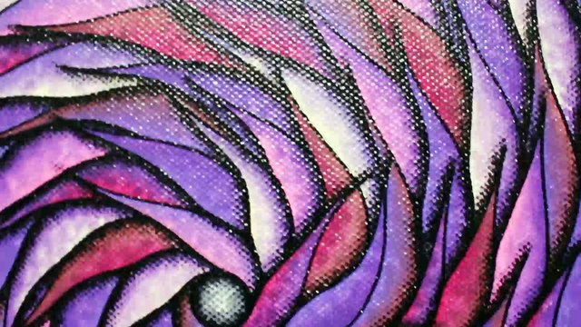 Tableau posca : Spirale violacée.