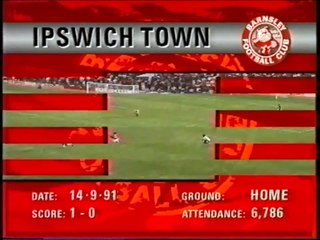Barnsley - Ipswich Town 14-09-1991 Division Two