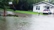 Flood Waters Rise Outside Texas Home in Weslaco