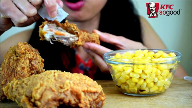 ASMR KFC EXTRA CRISPY FRIED CHICKEN DIABLO and FIRE SAUCE from TACO BELL Craving Satisfied