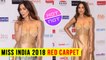 Malaika Arora Stunning Look In A Thigh-High Slit Dress at Femina Miss India 2018 Grand Finale
