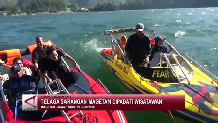 Telaga Sarangan Magetan dipadati wisatawan