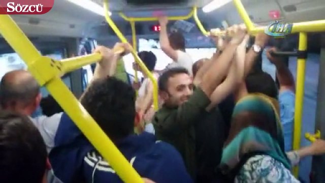 Minibüste kadın yolcu ile şoför arasındaki tartışma yolcuları güldürdü