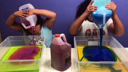GIANT 3 COLORS OF GLUE SLIME CHALLENGE