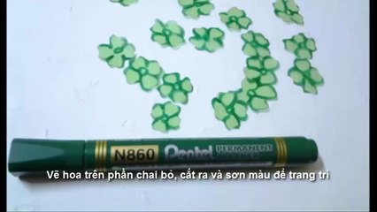 Cách làm  đèn trang trí, đèn ngủ từ những chai nhựa, ly nhựa 5