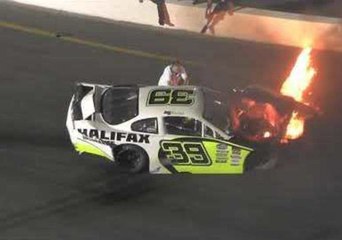 Father Jumps on Track to Pull Son From Burning Car After Race Crash