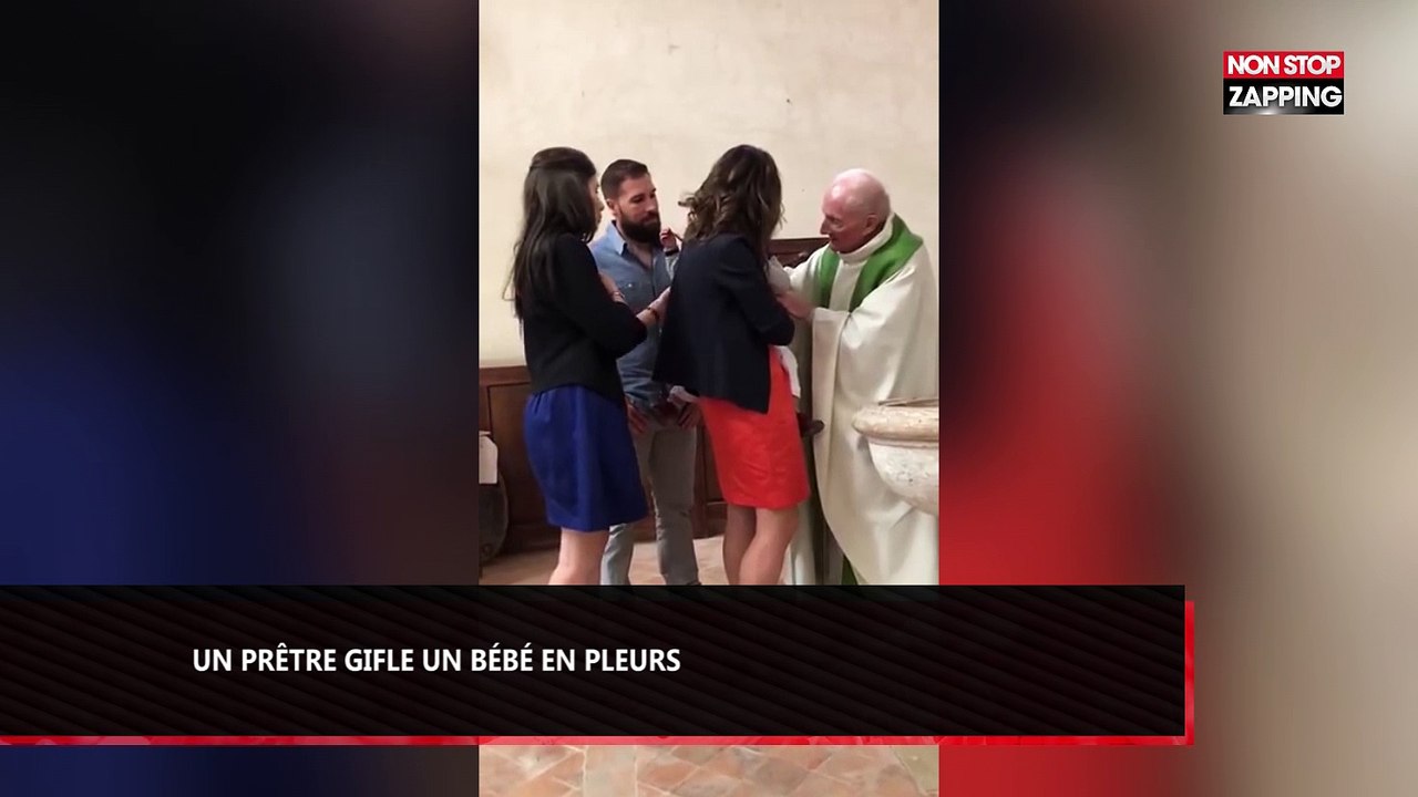 France : Un prêtre gifle un bébé en pleurs, les images choc (Vidéo)