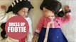 Mum hand makes outfits for her twins in the theme of WORLD CUP games