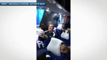 Ambiance de folie dans le car des Bleus !