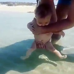 Lovely baby try to Swiming With Dad. New Born baby Most Beautiful baby in the world