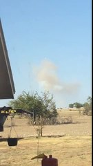Debris falling after SpaceX Grasshopper explodes during test flight on 22AUG14.