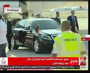 وصول المستشارة الألمانية إلى لبنان.. و"الحريرى" يرحب بها