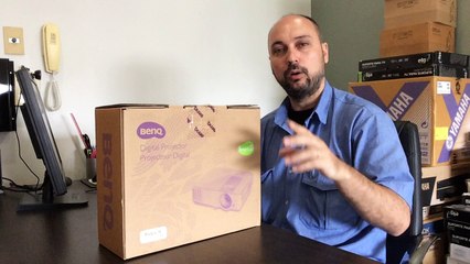 projetor HD para sala Home Theater reunião gamer Benq MW529 Review e unboxing