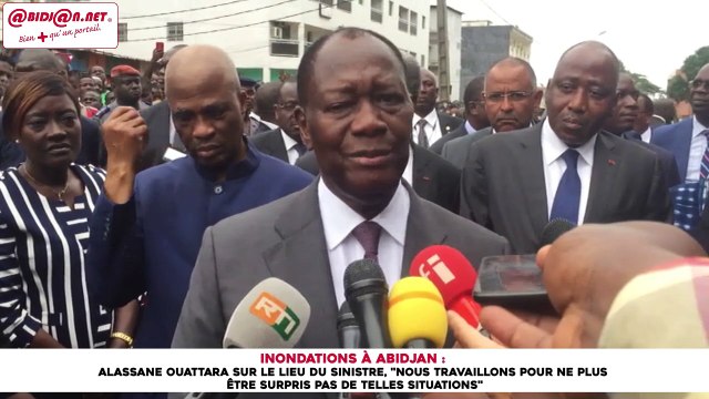 Inondations à Abidjan : Alassane Ouattara sur le lieu du sinistre, Nous travaillons pour ne plus être surpris pas de telles situations