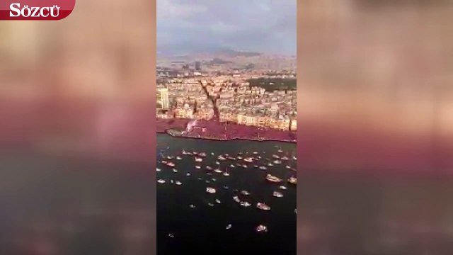 İzmir'de miting alanı havadan böyle görüntülendi