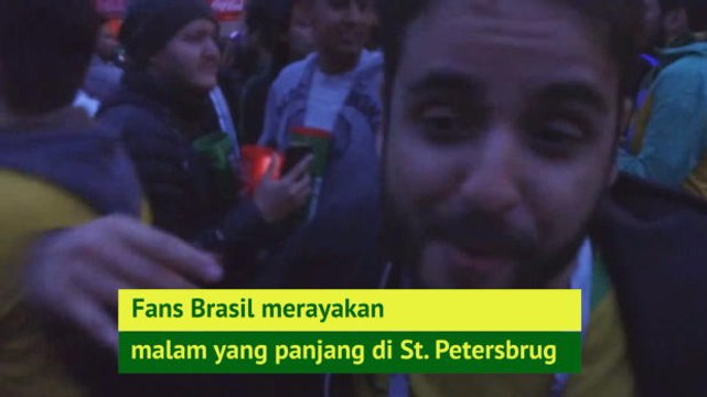 Fans Brasil Bergembira Setelah Kekalahan Argentina di St. Petersburg