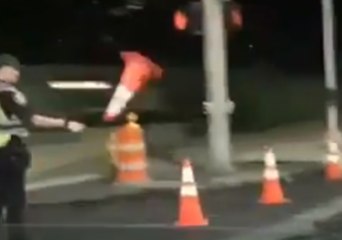 Seattle Cop Caught on Camera Nailing Traffic Cone Flip