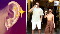 Kourtney Kardashian Wears Earrings With Younes Bendjima's Initials