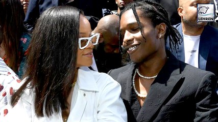 Rihanna & Rumored Ex A$AP Rocky Were FLIRTING At Louis Vuitton Fashion Show