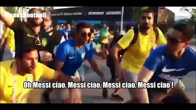 Les supporters brésiliens remix Bella Ciao en Messi ciao (Mondial 2018)