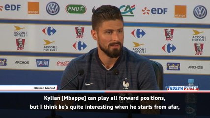 Mbappe can play any forward position - Giroud