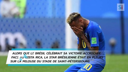 Neymar en pleurs après le match entre le Brésil et le Costa Rica