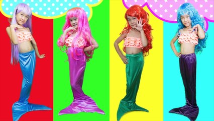 Five Little Babies jumping on the Bed - Kids Learn Colors with Finger Family Song - 人魚姫の姉妹