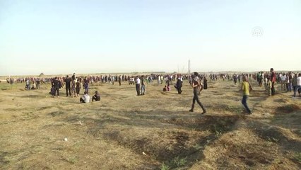 İsrail Askerleri Gazze Sınırında 206 Filistinliyi Yaraladı (1)