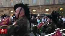 The “Night Openings of the Vatican Museums” kicks off with a concert by the Marksmen from the Italian city of Aprilia, who played their anthem while running thr