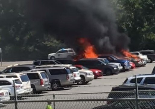 Cars Go Up in Flames in North Carolina Amusement Park's Parking Lot