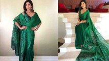 Shilpa Shetty LOOKS stunning in green saree at Award Function | FilmiBeat