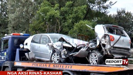 Report Tv - Përplasen katër makina afër Rinasit, gjashtë persona në spital