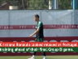 Ronaldo leads teammates in Portugal training