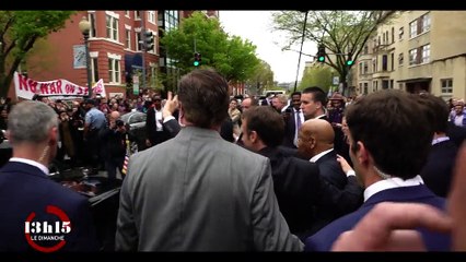 Quand Emmanuel Macron défend sa politique étrangère devant des étudiants américains