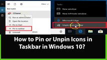 How to Pin or Unpin Program Icons to the Taskbar on Windows 10?