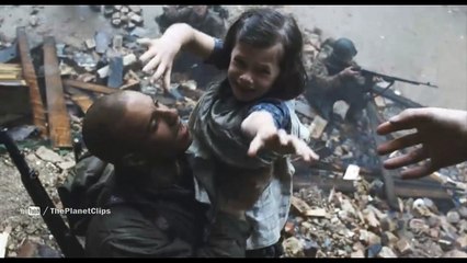 Firing scene from the movie Saving Private Ryan, where Vin Diesel is trying to save a little girl, But he is killed by the bullet