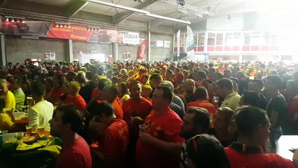L'ambiance Diables Rouges au Hall des Criées à Battice