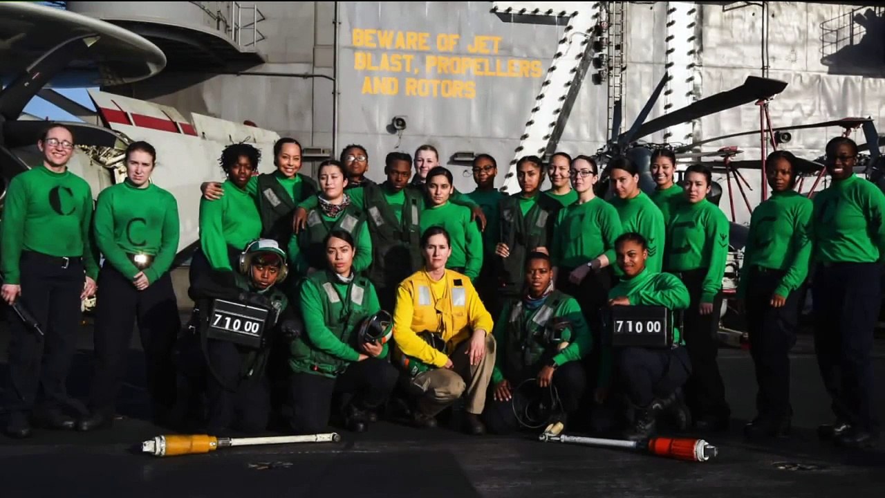 Female Sailors Make Navy History on Flight Deck of USS Theodore Roosevelt