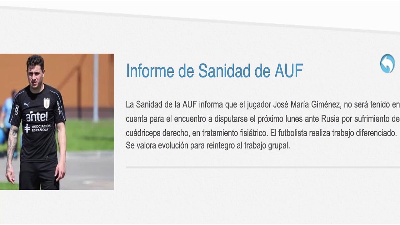 SE LESIONÓ JOSEMA Y NO ESTARÁ CONTRA RUSIA, ¿URUGUAY JUEGA CON LINEA DE 3? POSIBLES CAMBIOS